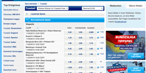 Wettangebote bei Sportingbet