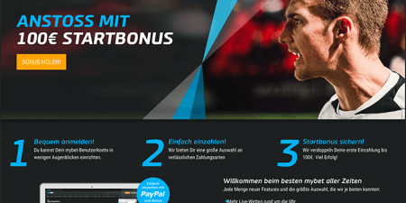 Mybet Bonus: 100 % bis zu 100 Euro